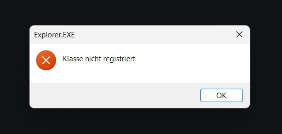 Klasse nicht registriert